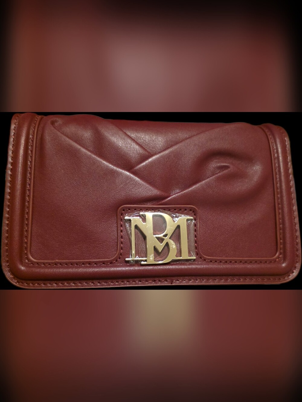 Maroon Vegan Leather Shoulder Bag